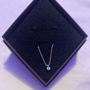 Pandora Silver Necklace with Sparkling Pendant